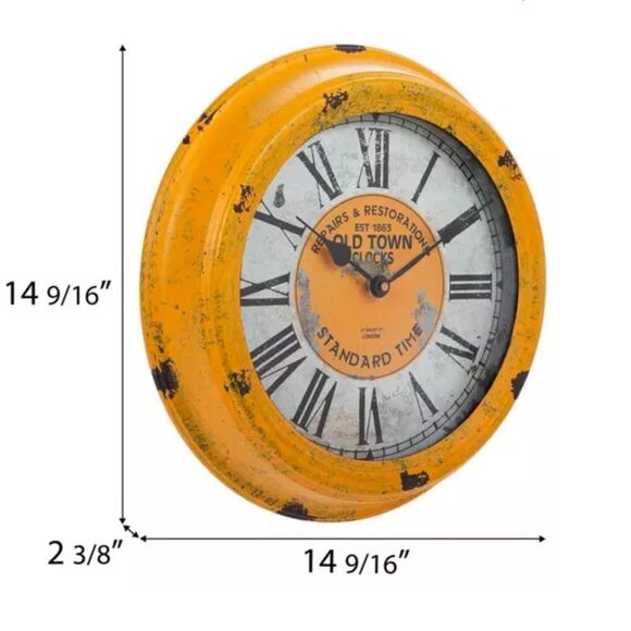 🕰️Antique Yellow Metal Wall Clock - Picture 2 of 4